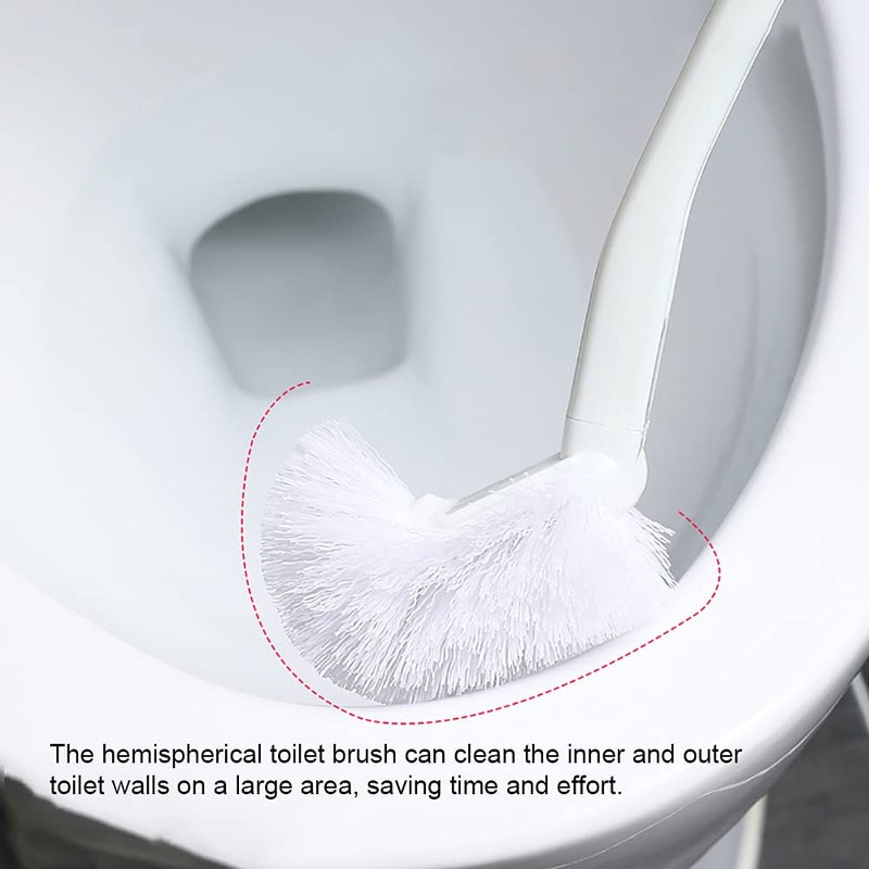 Baffect Curved Toilet Brush Plastic Long Antislip Grip Handle Toilet Cleaning Brushes Strong Decontamination Hanging Portable Toilet Bowl Brush Bathroom Accessories - Image 5